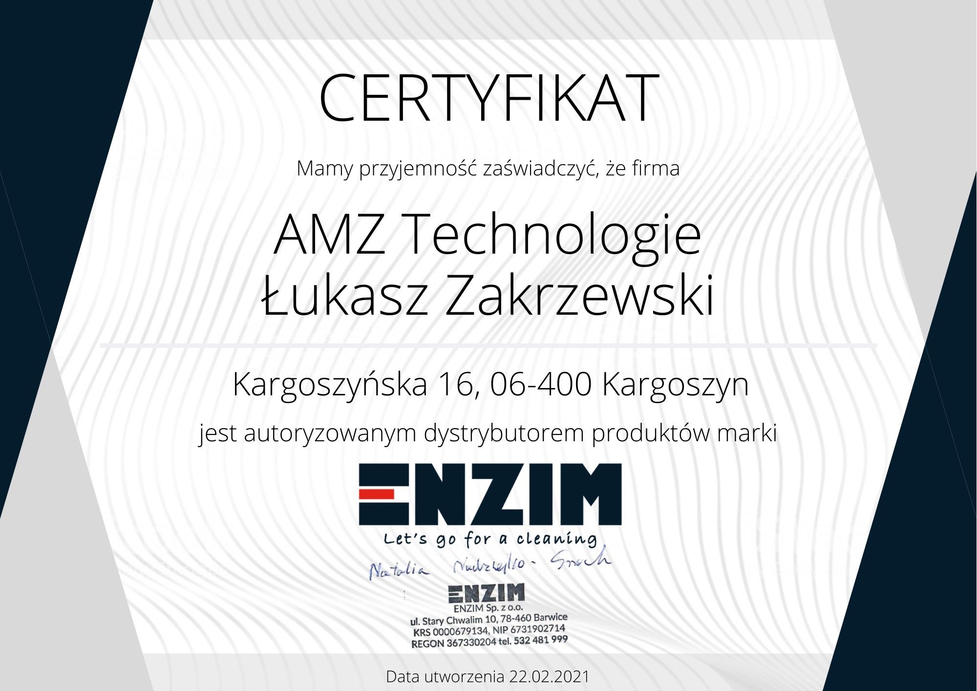Certyfikat ENZIM